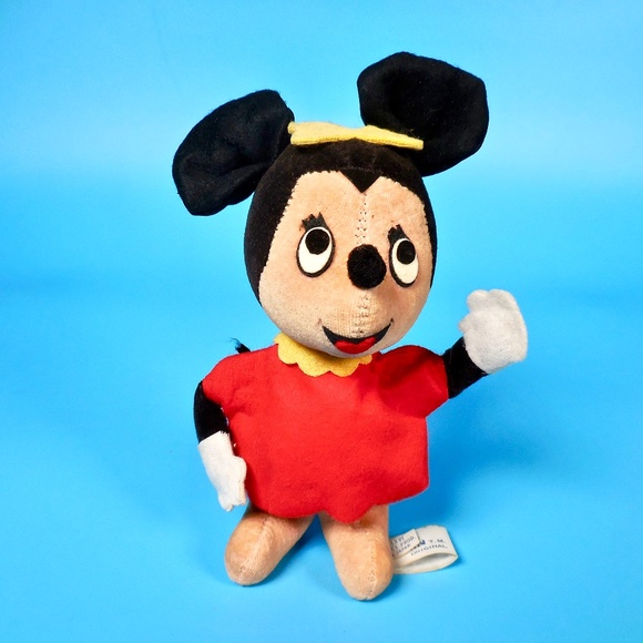 VTG 60s Original Disney Mickey Minnie Mouse Mini Stuffed Toy Disneyland CA MCM - Picture 2 of 13